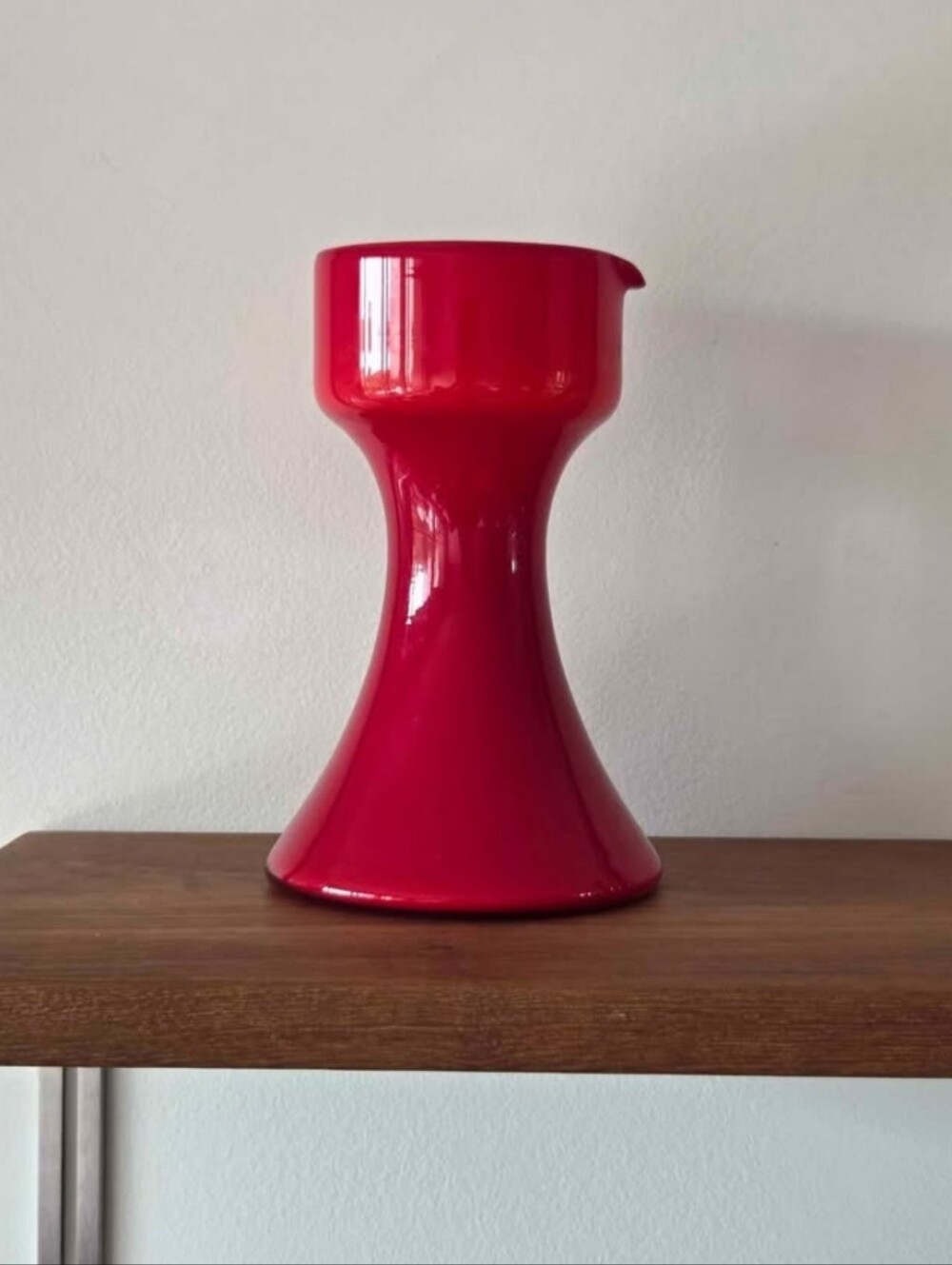 1960s Holmegaard Carnaby Red Cased Glass Pitcher